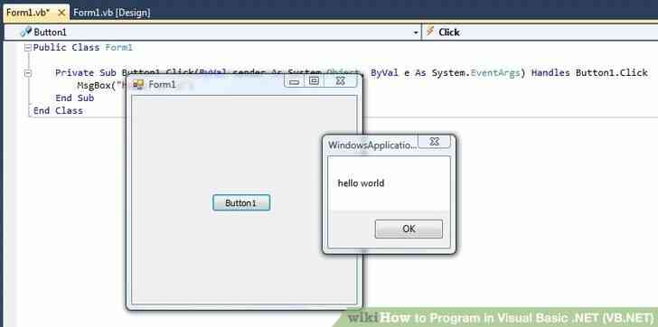 Image intitulé du Programme en Visual Basic .NET (vb.NET Étape 9